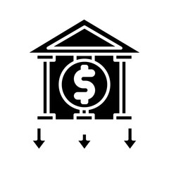 Solid Bankrupt design vector icon design vector line icon svg
