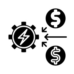 Solid Electricity cost design vector icon design vector line icon svg