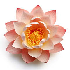 Lotus flower on white background. Generative AI