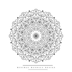 Arabesque mandala coloring page with nature-inspired elements