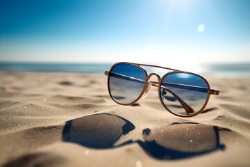 Fototapeta na wymiar Sunglasses on a beach
