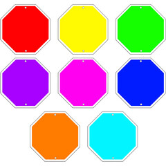 Assorted Color Blank Stope Sign 8 Pack