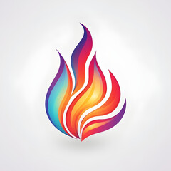 Fire flame simple colorful logo, AI generated