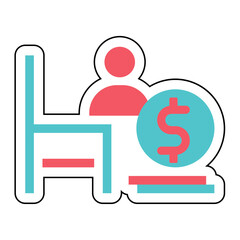 Sticker Pension design vector icon design vector line icon svg