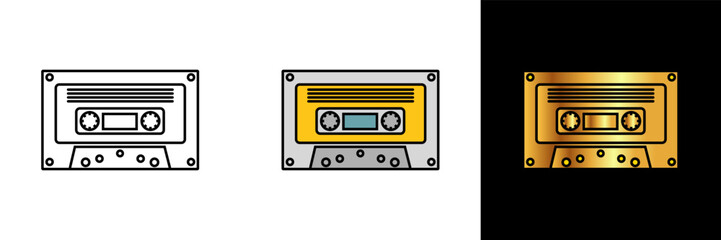 Audio Cassette icon representing the nostalgic charm of retro soundtracks and the timeless appeal of physical music media.