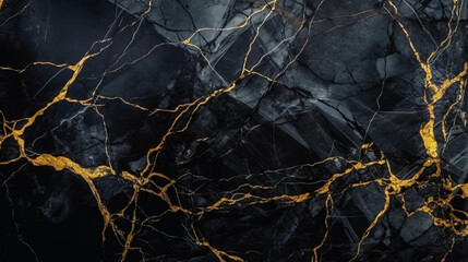 black marble with yellow veins