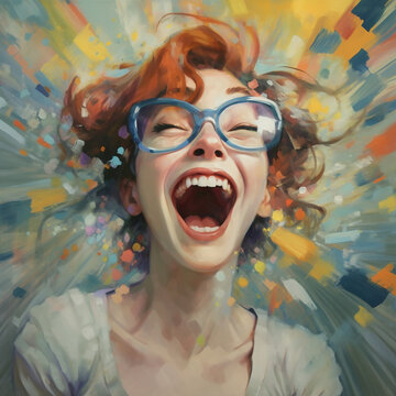 i am so happy - portrait of a woman with painted face