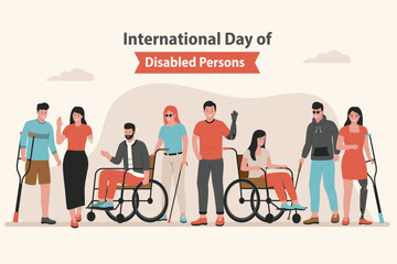 International day of persons with disabilities flat vector. Illustration for website, landing page, mobile app, poster and banner. Trendy flat vector illustration