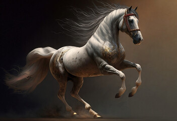 Obraz na płótnie Canvas luxury horse on black