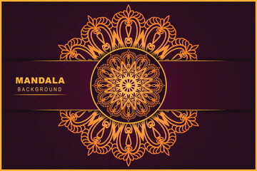Luxury mandala with gold color arabesque pattern Arabic style background .Invitation decorative mandala. Mandala for wedding card