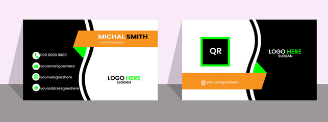  Business card,creative modern name card,Minimal Individual Business Card Layout,Personal visiting card with company logo,Vector,illustration. Stationery design
