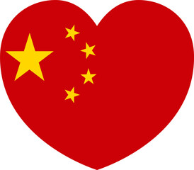 China Chinese Flag Heart Concept