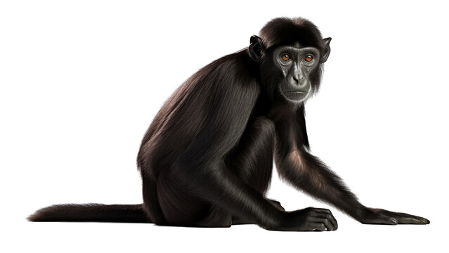 Spider Monkey isolated on transparent background created with generative AI technology