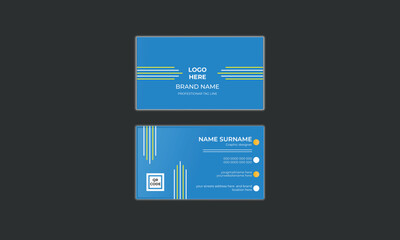 Business card design, professional business ,creative business card template,Vector illustration print template., Personal visiting card with company logo, Horizontal and vertical layout business