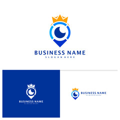 King Point logo template, Creative Point logo design vector, King logo concept