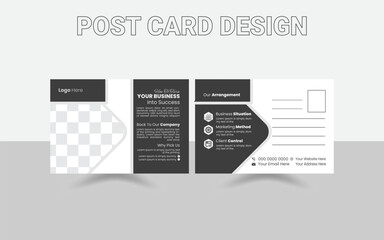 Post Card Template Layout Vector Design