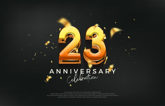 3d 23rd anniversary celebration design. with a strong and bold design. Premium vector background for greeting and celebration.