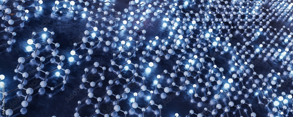 Poster technology abstract lines and dots connection background. connection digital data and big data conce