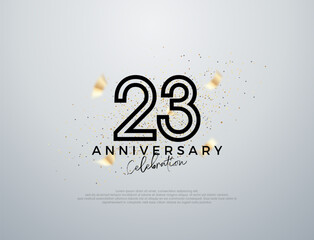 Fototapeta na wymiar Simple line design for 23rd anniversary celebration. Premium vector for poster, banner, celebration greeting.