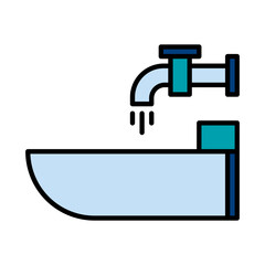 Filled Line Water faucet design vector icon design vector line icon svg