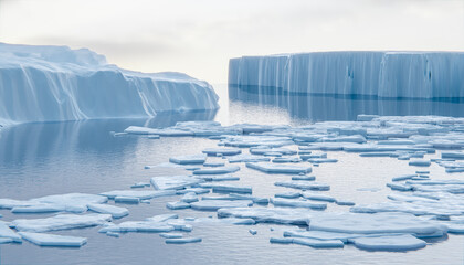 Melting arctic ice. Global warming and climate change concept. Affected by climate change and...