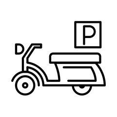 Motorcycle Parking design vector icon design vector line icon svg