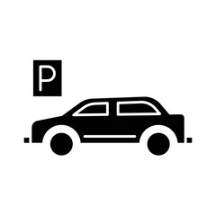 Solid Car parking design vector icon design vector line icon svg