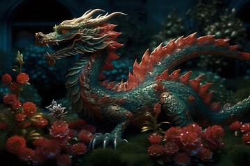 Fototapeta na wymiar the red dragon