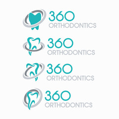 orthodontics dental logo design vector