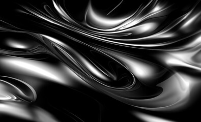 Abstract futuristic metal aluminum spiral twisted object on black background, Generatve AI