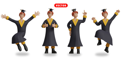 The graduates gestures included a 3D vector icon set.