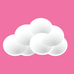 Clouds isolated on pink background. Vector illustration. Eps 10. 3D clouds on a pink background, suitable for design elements of the sky, scenery, etc