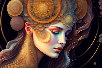 Beautiful woman highly detailed portrait by generative Ai