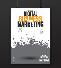 Digital marketing business promotion poster template design