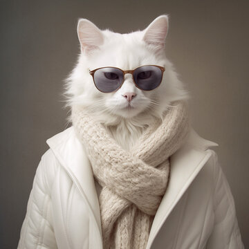 portrait of a cat in a coat