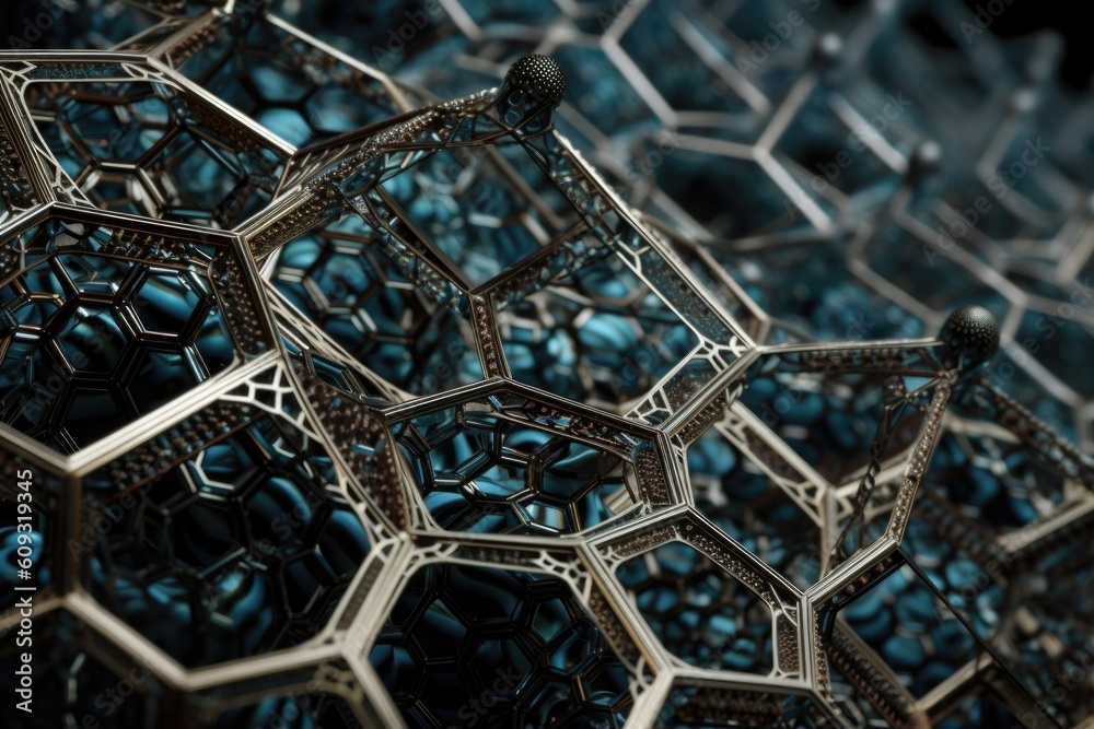 Canvas Prints visually stunning gallery of nanomaterials, with their unique and intricate patterns on display, created with generative ai