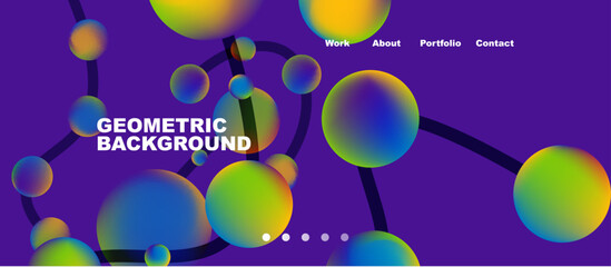 Connected dots geometric landing page background. Vector Illustration For Wallpaper, Banner, Background, Card, Book Illustration, landing page