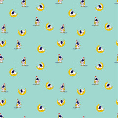 Perfect Kids Apparel Trendy Textile Wrapping Collage Print Seamless Pattern Illustrations - 17