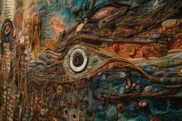 textile artist, creating intricate tapestry of textures and colors, created with generative ai