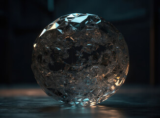 Natural gemstone on black background with reflections. Created with Generative AI technology