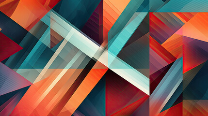 Fototapeta premium Enter a realm of geometric abstraction, where precision meets artistry. Create an abstract backdrop featuring intricate shapes, intersecting lines, generative AI 