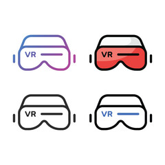 Obraz premium Vr Glasses icon design in four variation color
