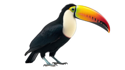 Toucan isolated on transparent background created with generative AI technology