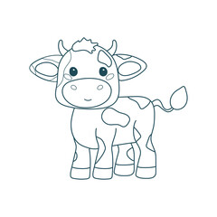 cartoon calf for coloring page