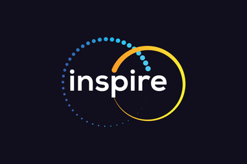 Colorful Circle halftone inspire logo design template