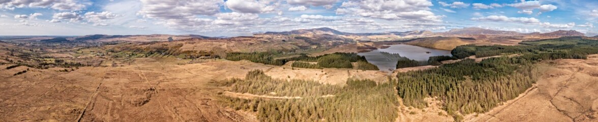 Aerial view of Lough Anna, the drinking water supply for Glenties and Ardara - County Donegal, Ireland