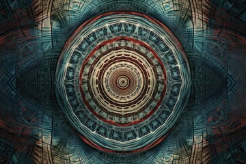 abstract, geometric artwork with repeating patterns of symmetry and rotational, created with generative ai