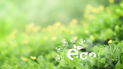 Sustainable development on renewable energy and growing ecological on green energy. social and governance and impact investing. sustainable, funds, internet of thing, energy, ai, free space for text.