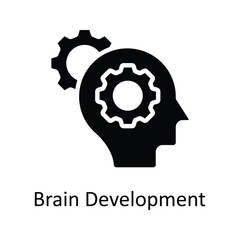 Brain Development  Vector   solid Icon Design illustration. Digital Marketing  Symbol on White background EPS 10 File