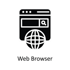 Web Browser  Vector   solid Icon Design illustration. Digital Marketing  Symbol on White background EPS 10 File